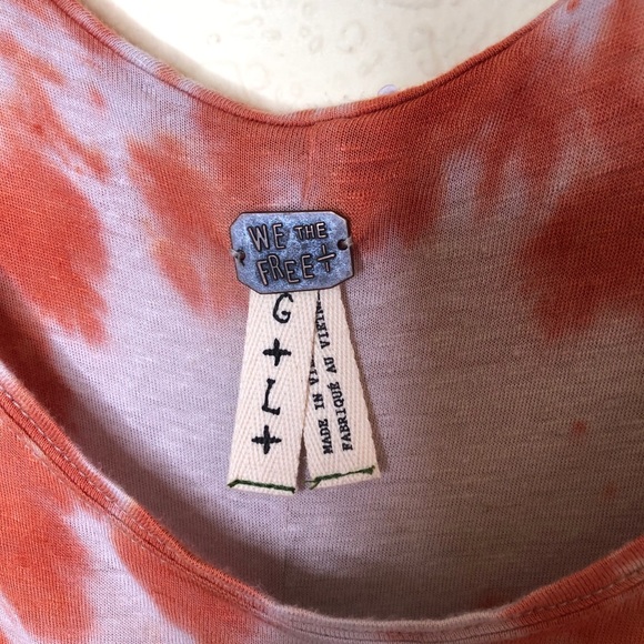 Free People | NWT Orange Spot Flowy Tank Size L - Picture 4 of 8